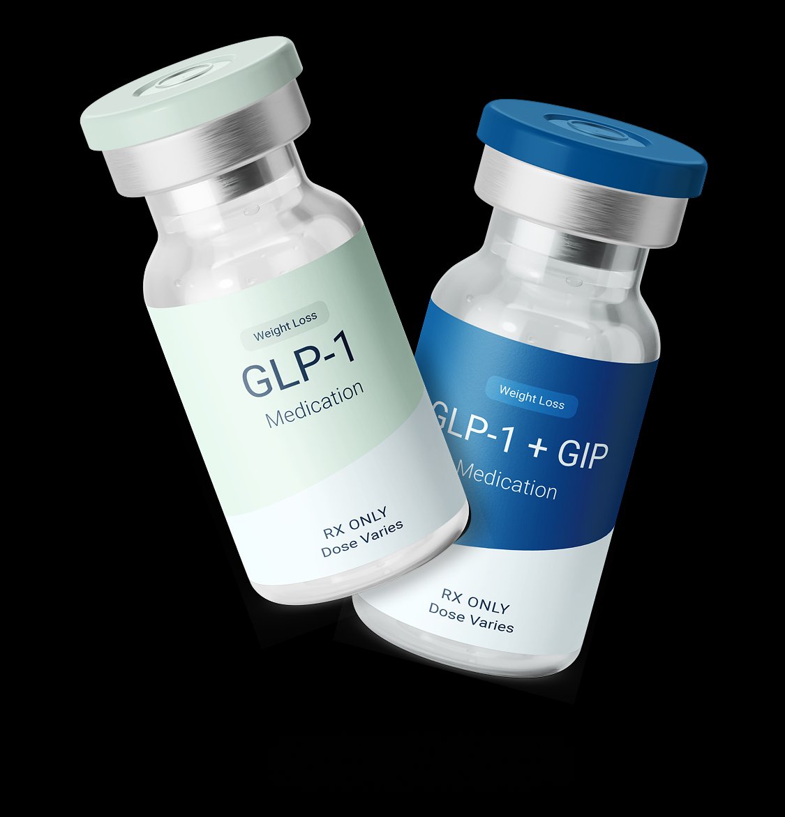 TrimRx GLP-1 and GLP-1+GIP medication vials